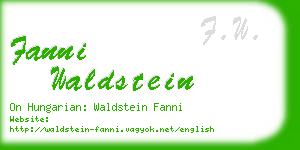 fanni waldstein business card